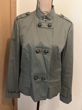 metrostyle Olive Green Military-Inspired Utility Jacket